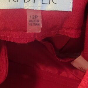 FIRE RED KASPER PANTSUIT